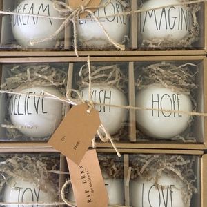 Set of 9 Rae Dunn Christmas Ornaments